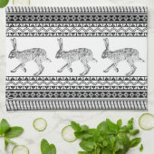 Zuidwestelijk jasje Zwarte Geometrische patronen Theedoek (Gevouwen)