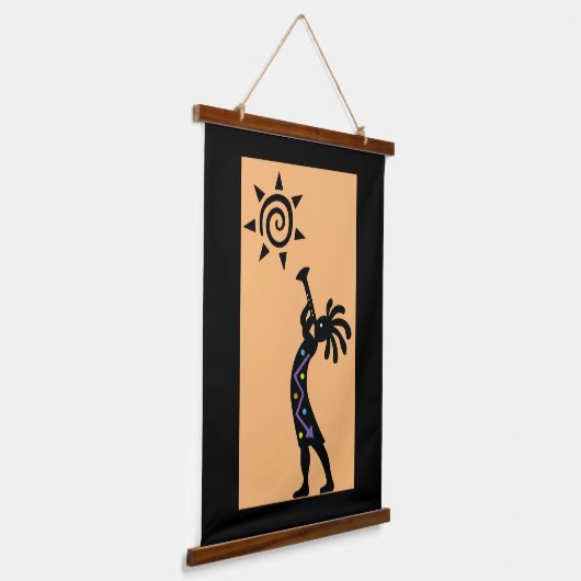 Zuidwestelijk Kokopelli hangend wandtapijt Hangend Wandkleed (Gebogen)