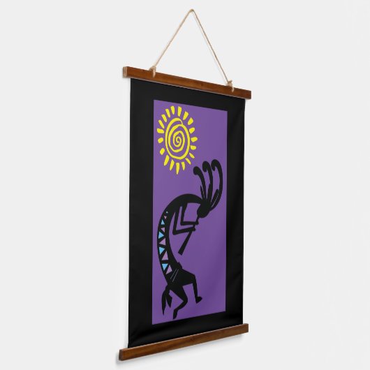 Zuidwestelijk Kokopelli hangend wandtapijt Hangend Wandkleed (Gebogen)