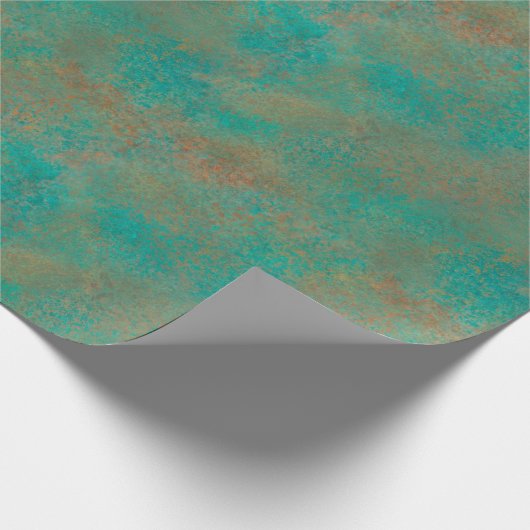 Zuidwestelijk Koper Blauwgroen Abstract Patroon Cadeaupapier (Hoek)