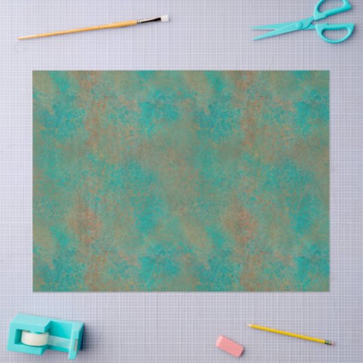 Zuidwestelijk Koper Blauwgroen Abstract Patroon Tissuepapier (Craft)