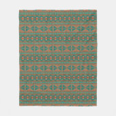 Zuidwestelijk Koper Blauwgroen Geometrisch Patroon Fleece Deken (Voorkant)