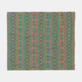 Zuidwestelijk Koper Blauwgroen Geometrisch Patroon Fleece Deken (Voorkant (Horizontaal))