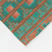 Zuidwestelijk Koper Blauwgroen Geometrisch Patroon Fleece Deken (Hoek)