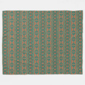 Zuidwestelijk Koper Blauwgroen Geometrisch Patroon Fleece Deken (Voorkant (Horizontaal))