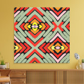 Zuidwestelijk Meerkleurig Patroon Canvas Afdruk (Insitu (Woonkamer))