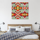 Zuidwestelijk Meerkleurig Patroon Canvas Afdruk (Insitu (Slaapkamer))