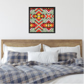 Zuidwestelijk Meerkleurig Patroon Canvas Afdruk (Insitu (Slaapkamer))