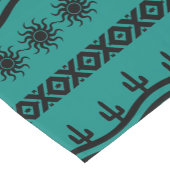 Zuidwestelijk Ontwerp Blauwgroen en Zwarte Tafello Korte Tafelloper (Hoek)