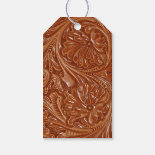 zuidwestelijk patroon western landschapsleer cadeaulabel (Voorkant)