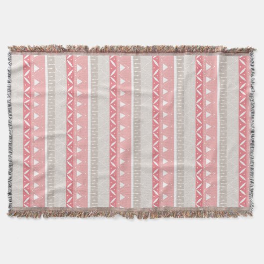 Zuidwestelijk Roos Roze geometrisch patroon Deken (Voorkant)