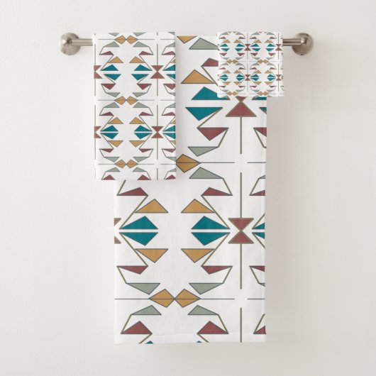 Zuidwestelijk Schuine Driehoek Patroon Ontwerp Bad Handdoek (Insitu)