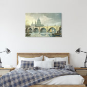 Zuidwestelijk uitzicht van de Sint-Paulskathedraal Canvas Afdruk (Insitu (Slaapkamer))