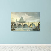 Zuidwestelijk uitzicht van de Sint-Paulskathedraal Canvas Afdruk (Insitu (Houten vloer))