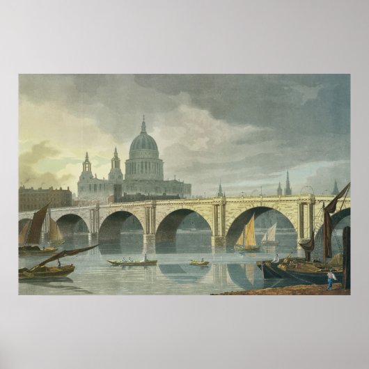 Zuidwestelijk uitzicht van de Sint-Paulskathedraal Poster (Voorkant)