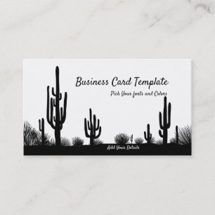 Zuidwestelijke Arizona Cactus woestijn zonsonderga Visitekaartje