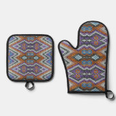 Zuidwestelijke Bead Art Ovenwant & Pannenlap Set (Voorkant)