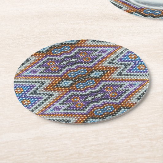 Zuidwestelijke Bead Art Ronde Kartonnen Onderzetter (Gebogen)
