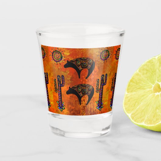 Zuidwestelijke beren kunst shot glas (Voorkant)