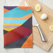 Zuidwestelijke bergen geometrisch abstract theedoek (Quarter Fold)