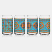 Zuidwestelijke bergtoppen Turquoise geassorteerde  Blikvorm Glas (Achterkant)