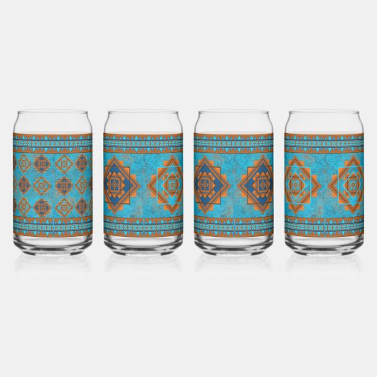 Zuidwestelijke bergtoppen Turquoise geassorteerde  Blikvorm Glas (Rechts)