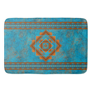 Zuidwestelijke bergtoppen Turquoise geometrisch Badmat