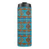 Zuidwestelijke bergtoppen turquoise patroon thermosbeker (Voorkant)