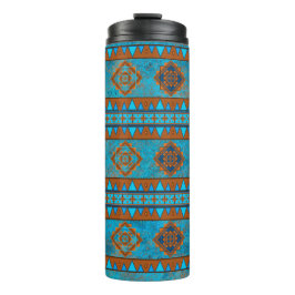 Zuidwestelijke bergtoppen turquoise patroon thermosbeker