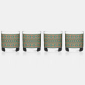 Zuidwestelijke Blauwgroen koperkleuren geometrisch Whisky Glas (Achterkant)