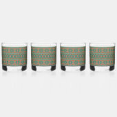 Zuidwestelijke Blauwgroen koperkleuren geometrisch Whisky Glas (Voorkant)