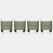 Zuidwestelijke Blauwgroen koperkleuren geometrisch Whisky Glas (Links)