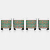 Zuidwestelijke Blauwgroen koperkleuren geometrisch Whisky Glas (Rechts)