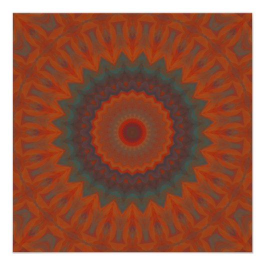 Zuidwestelijke Bloem Mandala Perfect Poster (Voorkant)