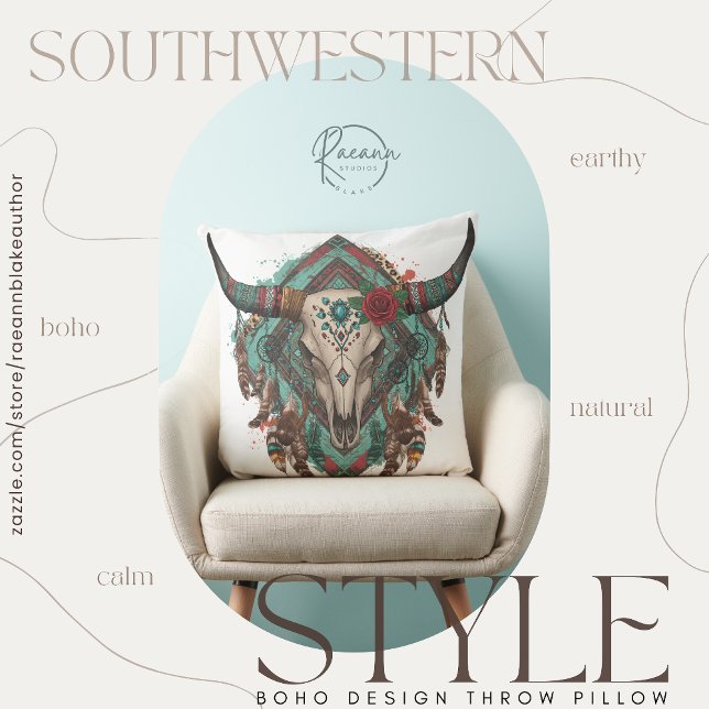 Zuidwestelijke Boho Design Stierenskeer Kussen (Creator heeft geüpload)