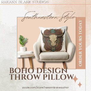 Zuidwestelijke Boho Design Stierenskelet Worp Kuss Kussen