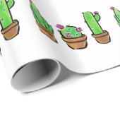 Zuidwestelijke Cactus cactussen vetplanten Cadeaupapier (Rol Hoek)