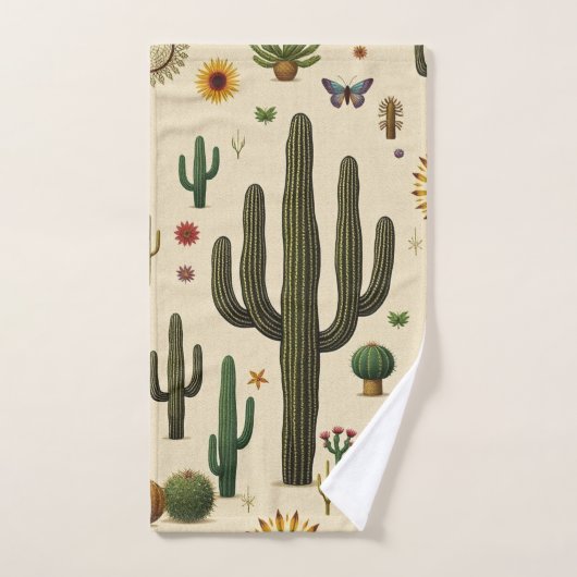 Zuidwestelijke Cactus Patroon Bad Handdoek (Handdoek)