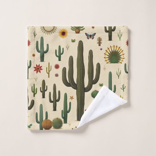 Zuidwestelijke Cactus Patroon Bad Handdoek (Wasdoekje)