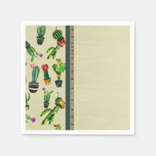 Zuidwestelijke Cactus Plant Natuurlijke Baby Showe Servet