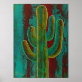 Zuidwestelijke cactus woestijn abstracte muurkunst poster (Voorkant)