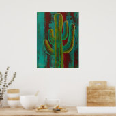 Zuidwestelijke cactus woestijn abstracte muurkunst poster (Keuken)