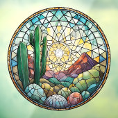 Zuidwestelijke Cactus woestijn wandklok Raamsticker (Vel 3)