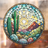 Zuidwestelijke Cactus woestijn wandklok Raamsticker (Vel 2)