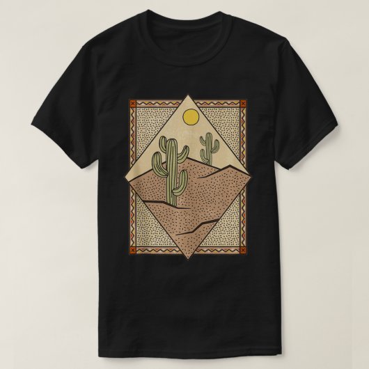 Zuidwestelijke cactus woestijnvakantie casual graf t-shirt (Design voorkant)
