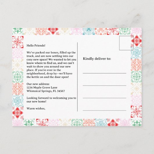 Zuidwestelijke cactussen deur waterverf nieuwe won aankondigingskaart (Achterkant)