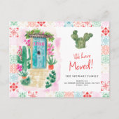 Zuidwestelijke cactussen deur waterverf nieuwe won aankondigingskaart (Voorkant)