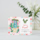 Zuidwestelijke cactussen deur waterverf nieuwe won aankondigingskaart (Staand voorkant)