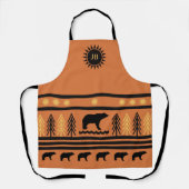 Zuidwestelijke Canyon Clay Navajo Zwart Beer Schor Schort (Voorkant)