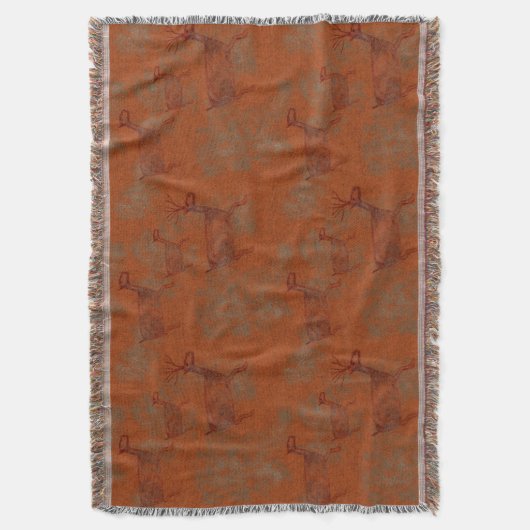 Zuidwestelijke Canyons Herten Petroglyphs Deken (Voorkant Verticaal)